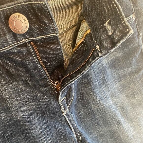 Anthropologie Fidelity Denim Medium Wash Straight Leg Cotton Jean Capris USA 27 - Picture 4 of 8